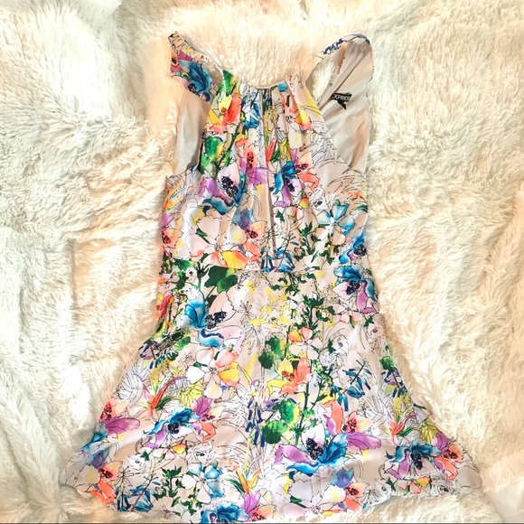 Express Dresses & Skirts - Express Fit and Flare Watercolor Skater Dress